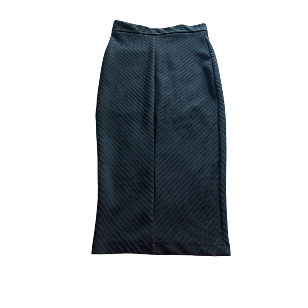 Zara Black Textured Pencil Skirt